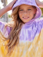 Multi 100% Cotton Tie Dye Towelling Poncho (3-16yrs) - Image 3 of 6