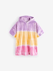 Multi 100% Cotton Tie Dye Towelling Poncho (3-16yrs) - Image 4 of 6