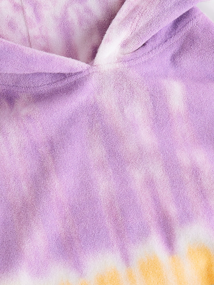 Multi 100% Cotton Tie Dye Towelling Poncho (3-16yrs) - Image 6 of 6