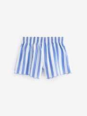Blue Stripe Textured Beach Shorts - Image 5 of 7
