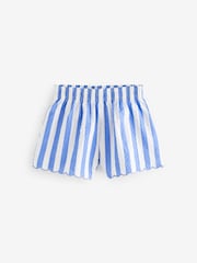 Blue Stripe Textured Beach Shorts - Image 6 of 7