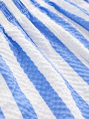 Blue Stripe Textured Beach Shorts - Image 7 of 7