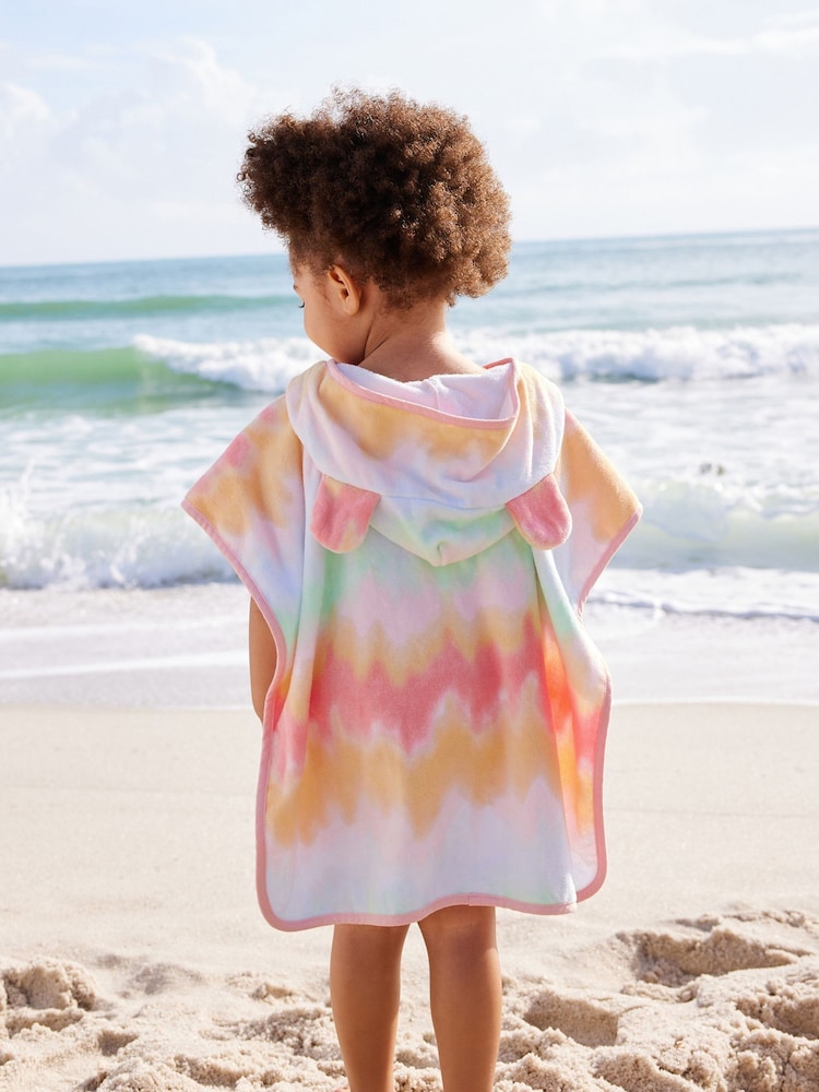 Multi Tie Dye Towelling Poncho - Image 3 of 7