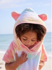 Multi Tie Dye Towelling Poncho - Image 4 of 7