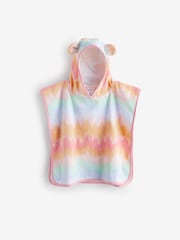 Multi Tie Dye Towelling Poncho - Image 5 of 7