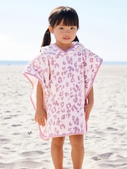 Lilac/Ecru Towelling Poncho - Image 1 of 1