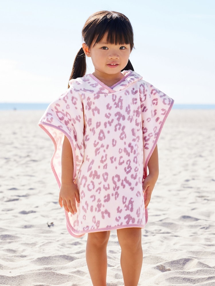 Lilac/Ecru Towelling Poncho - Image 1 of 1