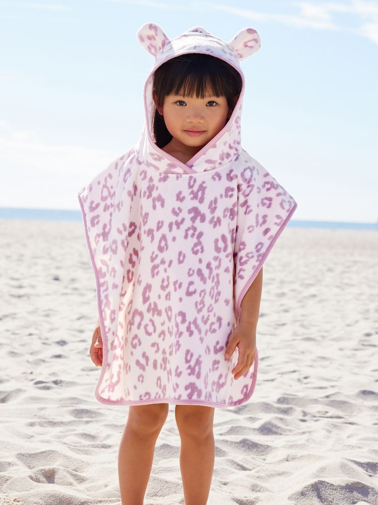 Flieder/Natur - 100 % Baumwoll-Frottee-Poncho (9Monate -10Jahre) - Bild 2 von 7 Flieder/Natur - 100 % Baumwoll-Frottee-Poncho (9Monate -10Jahre) - Bild 2 von 7