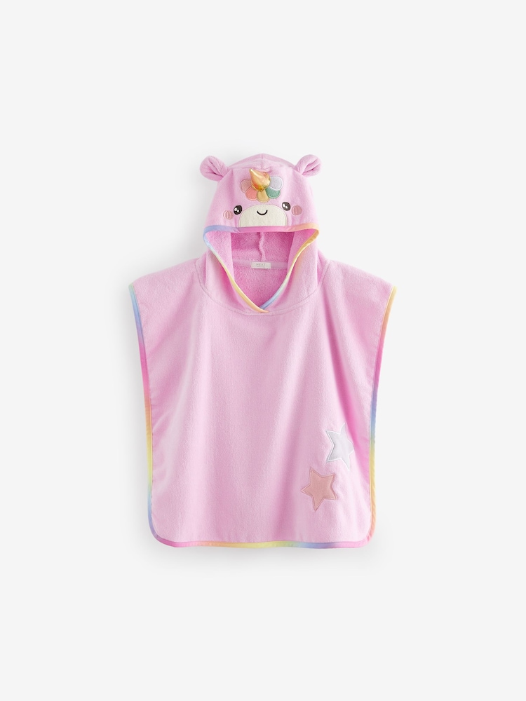 Pink Unicorn 100% Cotton Towelling Poncho (9mths-10yrs) - Image 1 of 1