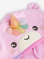 Pink Unicorn 100% Cotton Towelling Poncho (9mths-10yrs) - Image 3 of 3