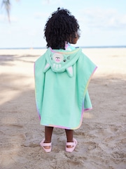 Aqua Blue 100% Cotton Towelling Poncho (9mths-10yrs) - Image 3 of 7