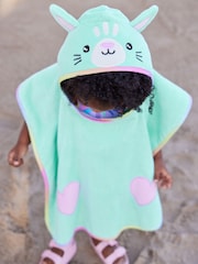 Aqua Blue 100% Cotton Towelling Poncho (9mths-10yrs) - Image 4 of 7