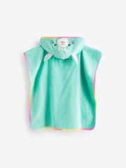 Aqua Blue 100% Cotton Towelling Poncho (9mths-10yrs) - Image 6 of 7