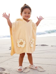 Cream 100% Cotton Towelling Poncho (9mths-10yrs) - Image 1 of 7