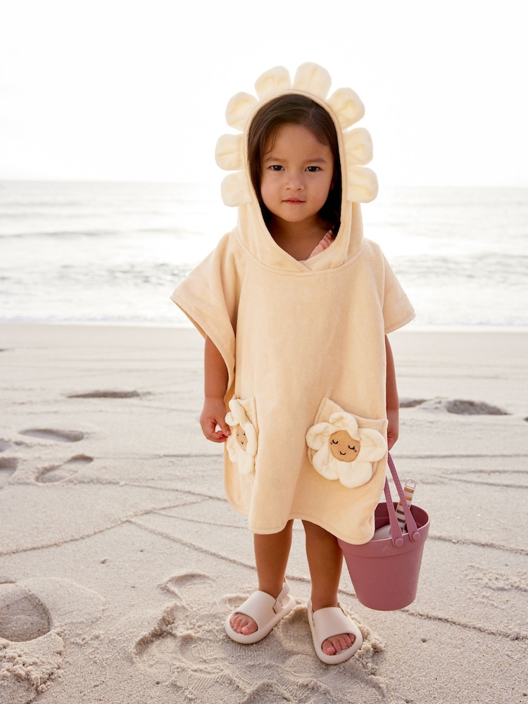 Cream 100% Cotton Towelling Poncho (9mths-10yrs) - Image 2 of 7
