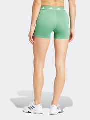 adidas Green Smokey Olive Canvas Techfit Shorts - Image 2 of 6