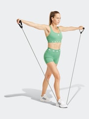 adidas Green Smokey Olive Canvas Techfit Shorts - Image 3 of 6