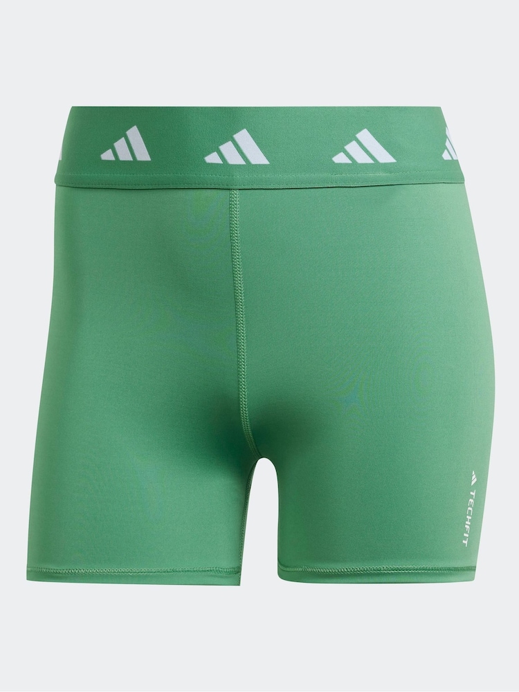 adidas Green Smokey Olive Canvas Techfit Shorts - Image 6 of 6