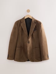 Tan Brown Faux Suede Blazer - Image 6 of 11