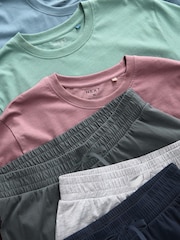 Pink/Green/Blue Jersey Pyjamas Shorts Set 3 Pack - Image 17 of 17