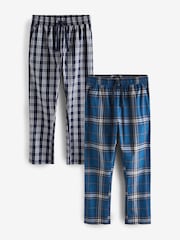 Blue Woven Check Pyjama Bottoms 2 Pack - Image 10 of 13