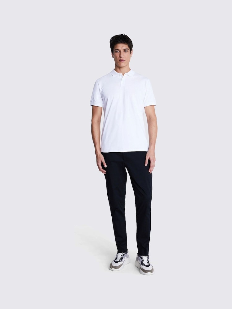MOSS White Pique Polo Shirt - Image 2 of 6 MOSS White Pique Polo Shirt - Image 2 of 6