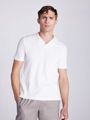 MOSS Cream Terry Towelling Skipper 100% Cotton Polo Shirt - Image 1 of 5