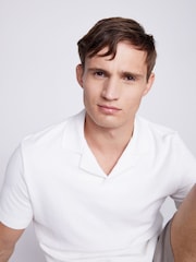 MOSS Cream Terry Towelling Skipper 100% Cotton Polo Shirt - Image 3 of 5