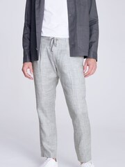 MOSS Light Grey Casual 100% Linen Worker Joggers - Image 1 of 4