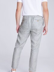 MOSS Light Grey Casual 100% Linen Worker Joggers - Image 2 of 4