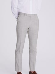 MOSS Light Grey Slim Fit Trousers - Image 1 of 3