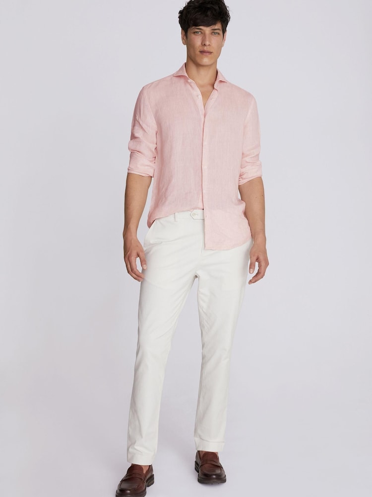 Рожевий - Сорочка MOSS Tailored 100% льон - Image 2 of 4