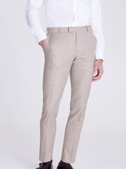 MOSS Taupe Brown Slim Fit Guabello Puppytooth Trousers - Image 1 of 2