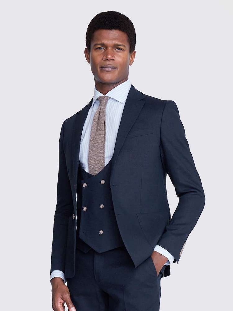MOSS Slim Fit de linho Linen Jacket - Imagem 1 de 6