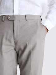 MOSS Taupe Natural Slim Fit Linen Trousers - Image 2 of 3