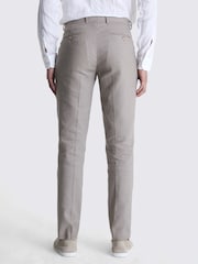 MOSS Taupe Natural Slim Fit Linen Trousers - Image 3 of 3