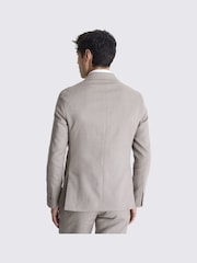 MOSS Taupe Natural Slim Fit Linen Double Breasted Jacket - Image 3 of 5