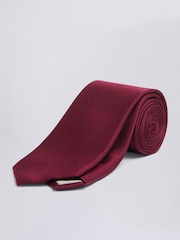 MOSS Dark Red Oxford Silk Tie - Image 1 of 1
