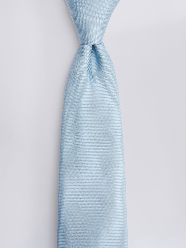 MOSS Blue Oxford Silk Tie - Image 2 of 2