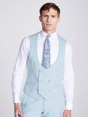 MOSS Blue Tailored Fit Donegal Waistcoat - Image 1 of 3