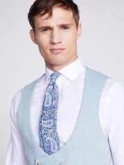MOSS Blue Tailored Fit Donegal Waistcoat - Image 3 of 3