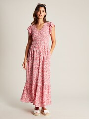 Joules Clover Smocking Button Down Dress - Image 3 of 7