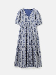 Joules Darcy Light Blue V-Neck Tiered Dress - Image 1 of 1