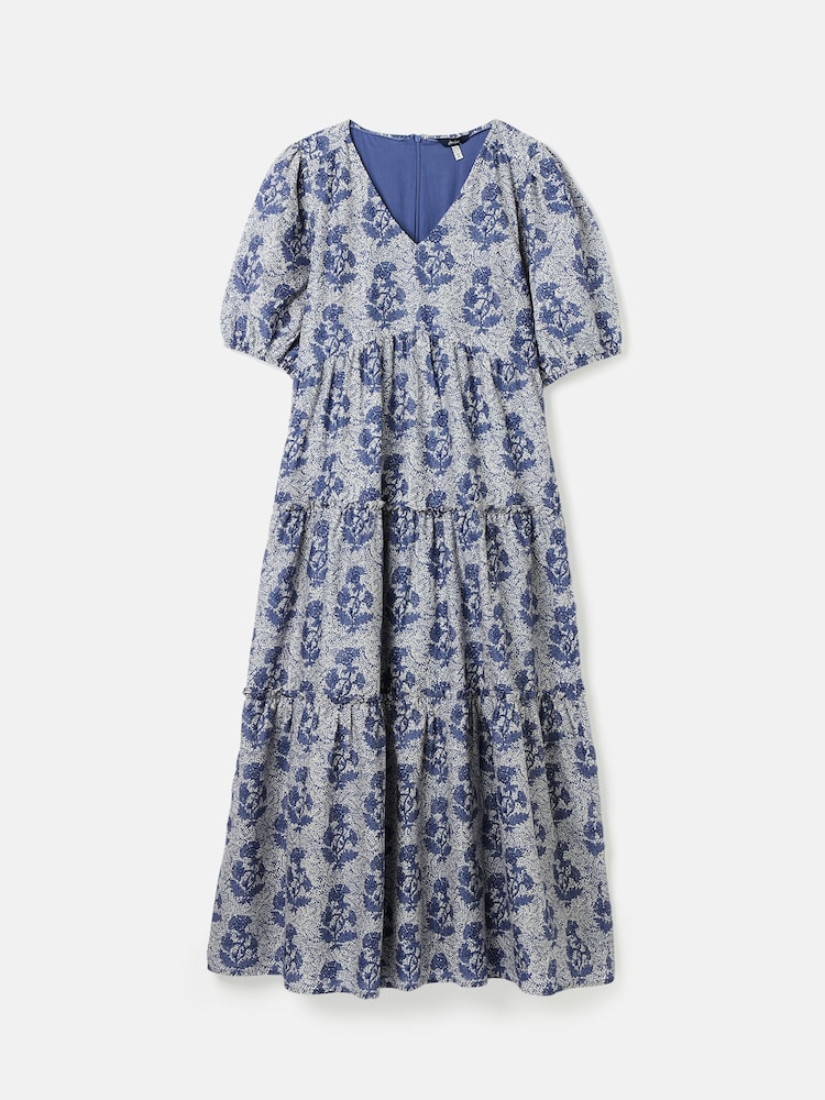 Joules Darcy Light Blue V-Neck Tiered Dress - Image 1 of 1