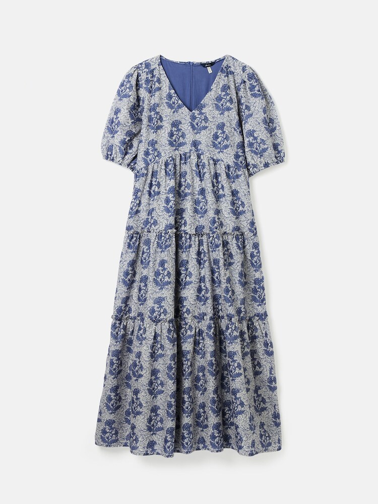 Joules Darcy Light Blue V-Neck Tiered Dress - Image 1 of 1 Joules Darcy Light Blue V-Neck Tiered Dress - Image 1 of 1