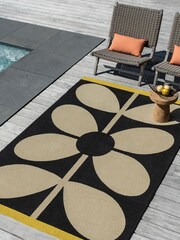 Orla Kiely Black Giant Sixties Stem Outdoor Rug - Image 1 of 4