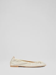 LK Bennett Metallic Trilly Ballerina Pumps - Image 1 of 4