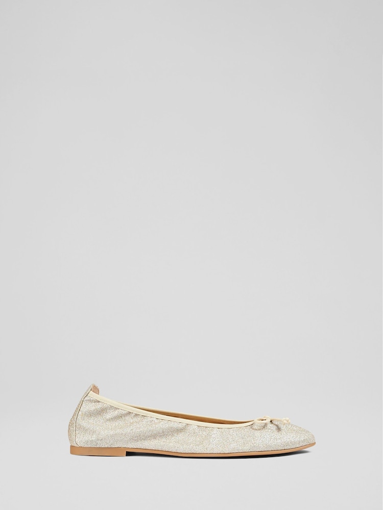 LK Bennett Metallic Trilly Ballerina Pumps - Image 1 of 4