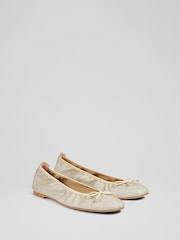 LK Bennett Metallic Trilly Ballerina Pumps - Image 2 of 4