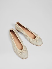 LK Bennett Metallic Trilly Ballerina Pumps - Image 3 of 4